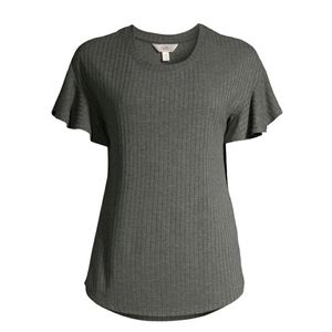 #98 New Secret Treasures Women Short Sleeve Shirt Size L Color Gray